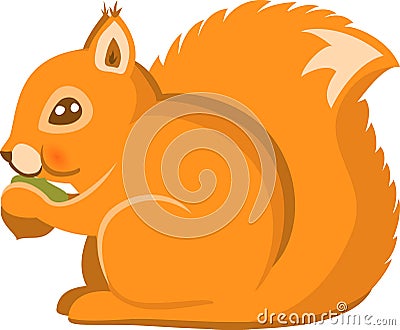 Cartoon Squirel Vector Isolated Vector Illustration