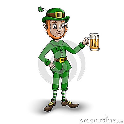 Cartoon. St. Patrick. Leprechaun. Holiday Vector Illustration