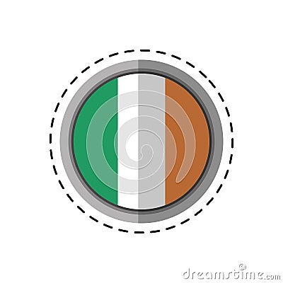 Cartoon st patricks day irish flag emblem Vector Illustration