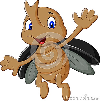 Cartoon stag beetle Vector Illustration