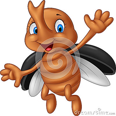 Cartoon stag beetle Vector Illustration