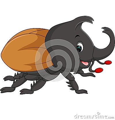 Cartoon stag beetle Vector Illustration