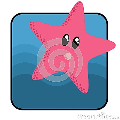 Cartoon Star Fish Vector Illustration