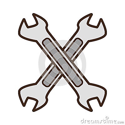 cartoon steel spanner tool repair Cartoon Illustration