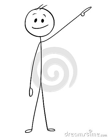 Cartoon of Businessman Pointing Left and Up Vector Illustration