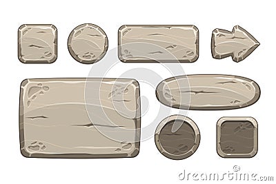 Cartoon stone game assets set Stock Photo