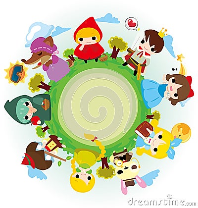 Cartoon story people around world Vector Illustration