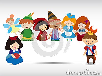 Cartoon story people card Vector Illustration