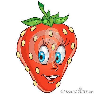 Cartoon strawberry character Vector Illustration