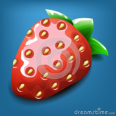 Cartoon strawberry. Vector illustration. Vector Illustration