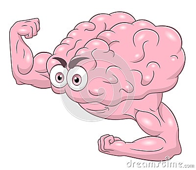 Cartoon strong brain Vector Illustration