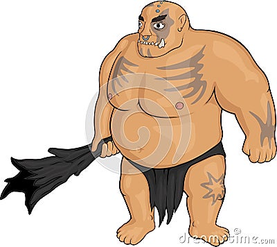 Cartoon strong Ogre Vector Illustration