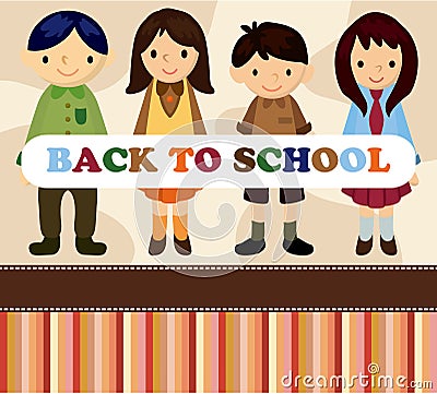 Cartoon student card/back to school Vector Illustration