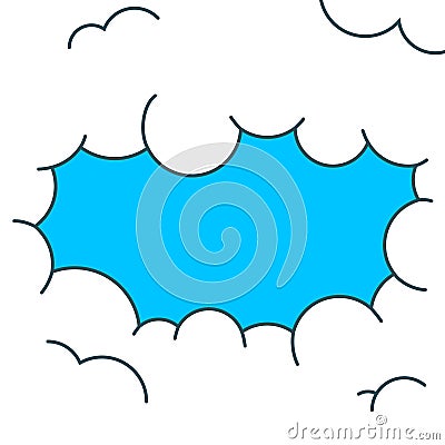 Cartoon style clounds with an opening of bright blue sky Vector Illustration