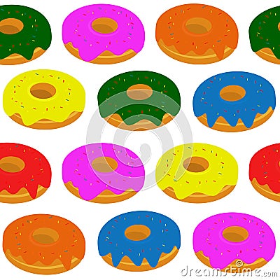 Cartoon style donut on white background Stock Photo