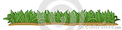 Cartoon style grass clump for foreground decoration isolated on white background Cartoon Illustration