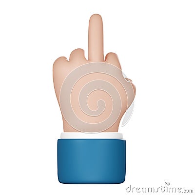 Cartoon style hand with middle finger gesture Cartoon Illustration