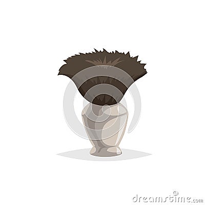 Cartoon style shaving brush. Men`s health and beauty care object. Comic trendy design flat style. Vector illustration Vector Illustration