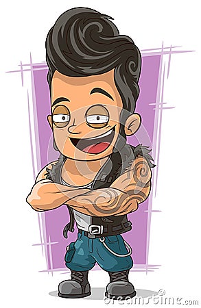 Cartoon stylish man with cool hairstyle Vector Illustration