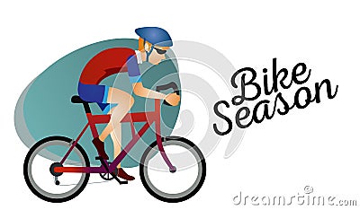 Cartoon stylish man riding on cool BMX bike Vector Illustration