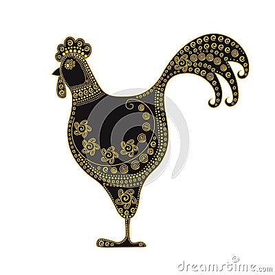Cartoon stylized rooster Vector Illustration