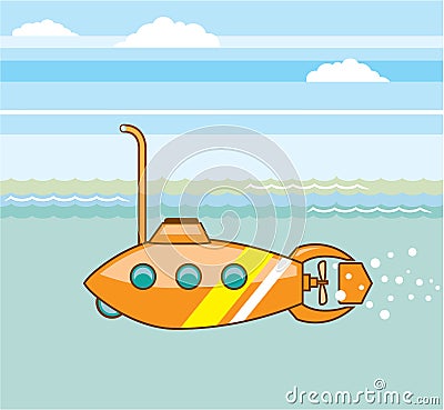 Cartoon submarine vector Vector Illustration