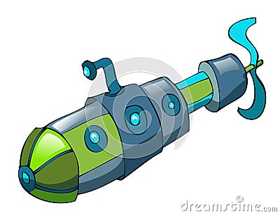 Cartoon Submarine Vector Illustration. Vector Illustration