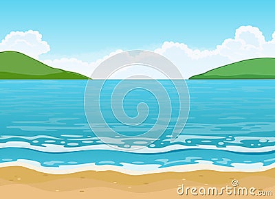 Cartoon summer sea surf waves background illustration Cartoon Illustration
