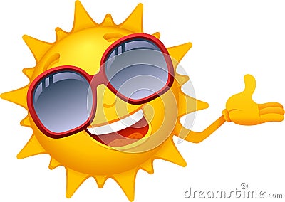 Cartoon Sun Characters 2 Vector Illustration