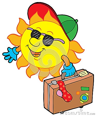 Cartoon sun traveller Vector Illustration