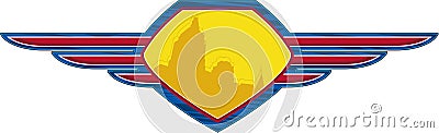 Cartoon Superhero Shield Vector Illustration