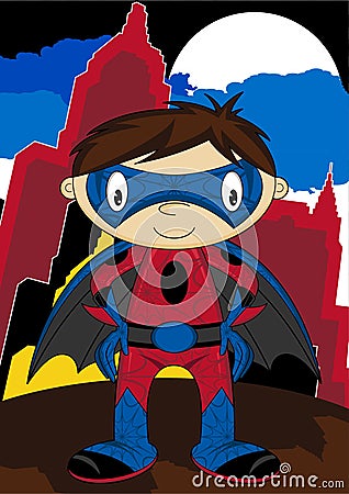 Cartoon Superhero Vector Illustration