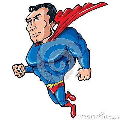 Cartoon Superman with huge chest Vector Illustration