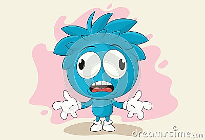 Cartoon surprised boy. Vector illustration of an excited boy. Funny boy character. Isolated EPS 10 vector Vector Illustration