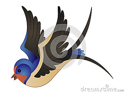 Cartoon Swallow Bird Vector Illustration Clipart Stock Photo