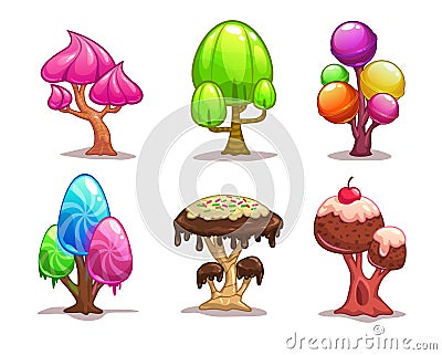 Cartoon sweet candy tree Stock Photo