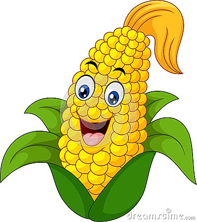 Cartoon Sweet Corn Vector Illustration