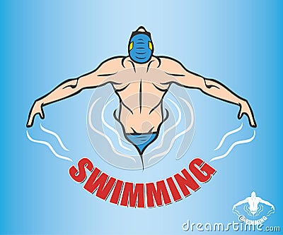 Cartoon swimmer Vector Illustration