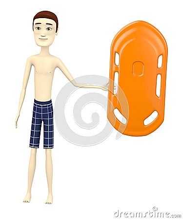 Cartoon swimmer with buoy Stock Photo