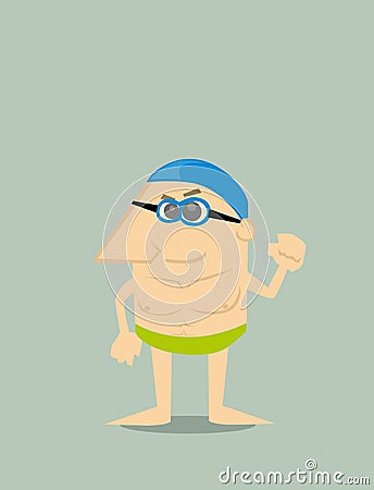 Cartoon swimmer Vector Illustration