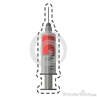 Cartoon syringe medical health icon Vector Illustration