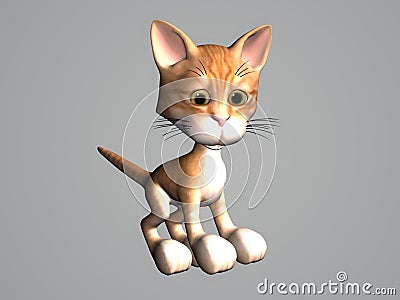 Cartoon Tabby Cat Stock Photo
