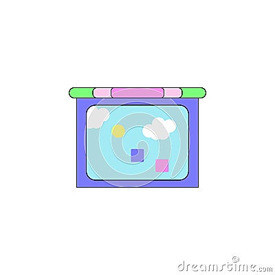 Cartoon tablet kids toy colored icon. Signs and symbols can be used for web, logo, mobile app, UI, UX Vector Illustration