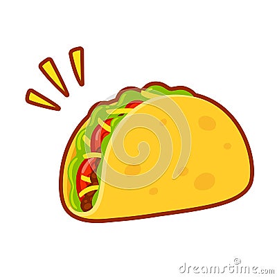 Cartoon taco drawing Vector Illustration