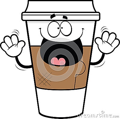 Cartoon Takeout Coffee Cup Vector Illustration