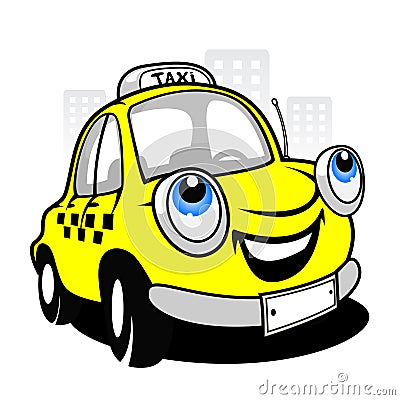 Cartoon Taxi Car Royalty Free Stock Photography - Image: 12616527