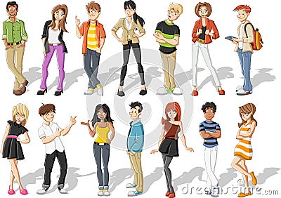 Cartoon teenagers Vector Illustration