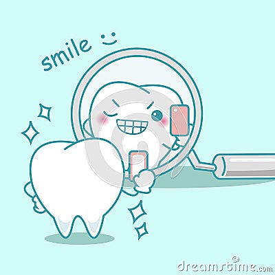 Cartoon teeth smile to you Vector Illustration