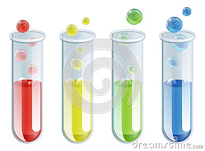 Cartoon Test Tubes Vector Illustration