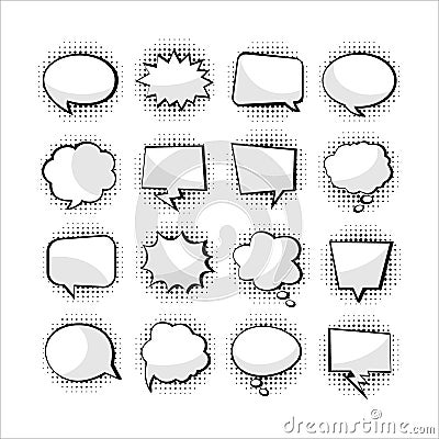 Cartoon text baloon blank collection Vector Illustration